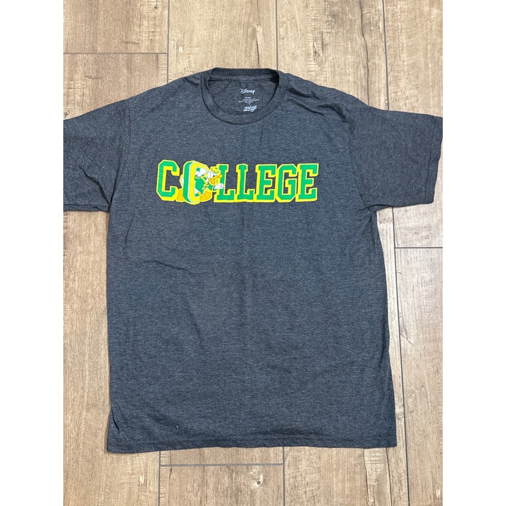 Disney Donald‎ Duck COLLEGE TShirt Gray Adult Large Graphic Tee